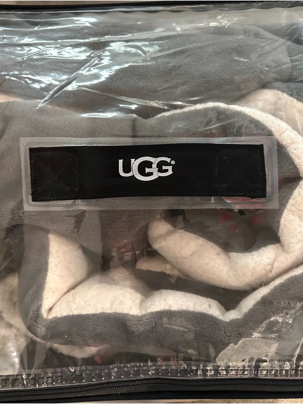 UGG Gray Clifton Plush Comforter with Sherpa Backing